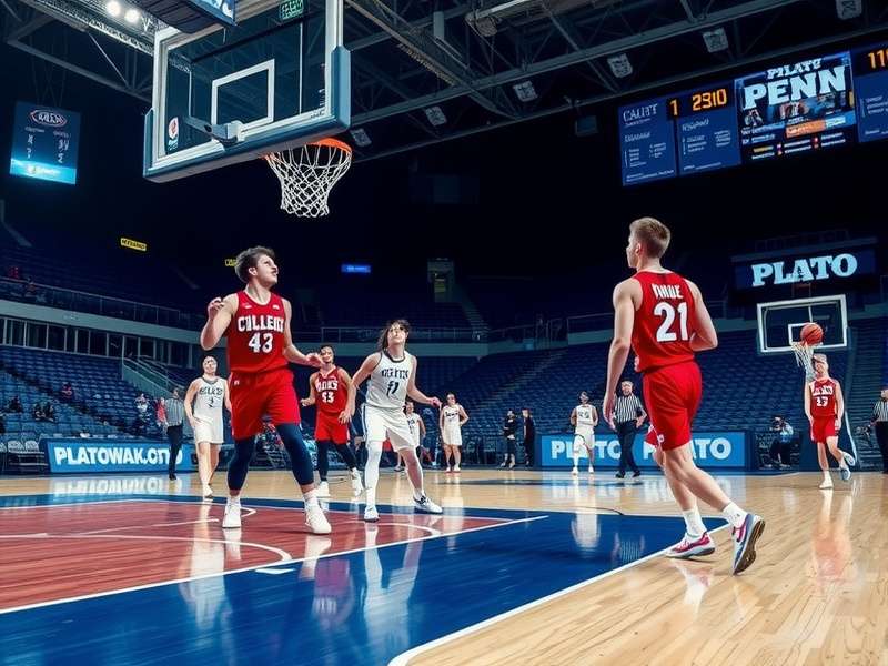 Concept art of Plato Penn College virtual campus showing Gothic architecture and digital elements