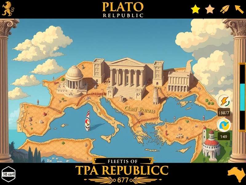 Strategic map of Plato Republic showing resource nodes and faction territories