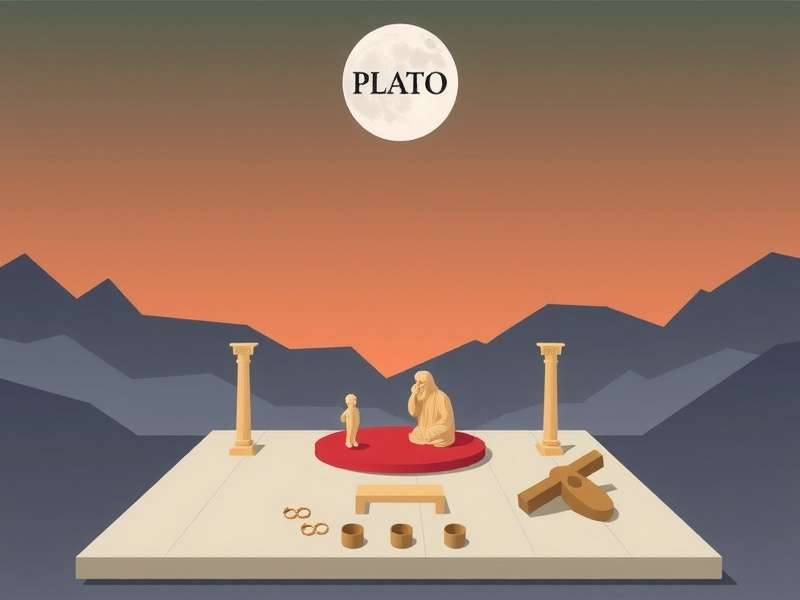 In-game screenshot depicting a digital Agora with characters engaged in philosophical dialogue, mirroring Plato's Symposium