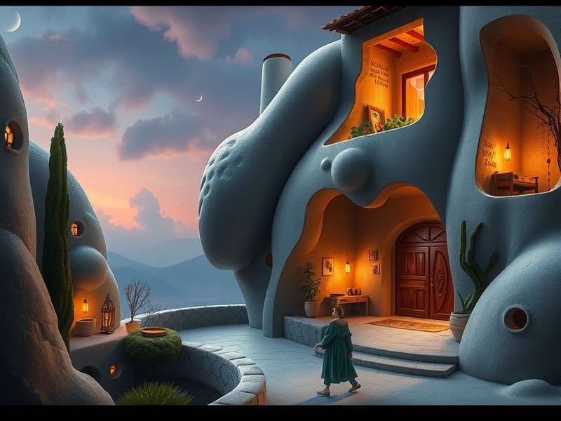 A dimly lit, mysterious corridor inside Plato's Cave Apartments with flickering lights