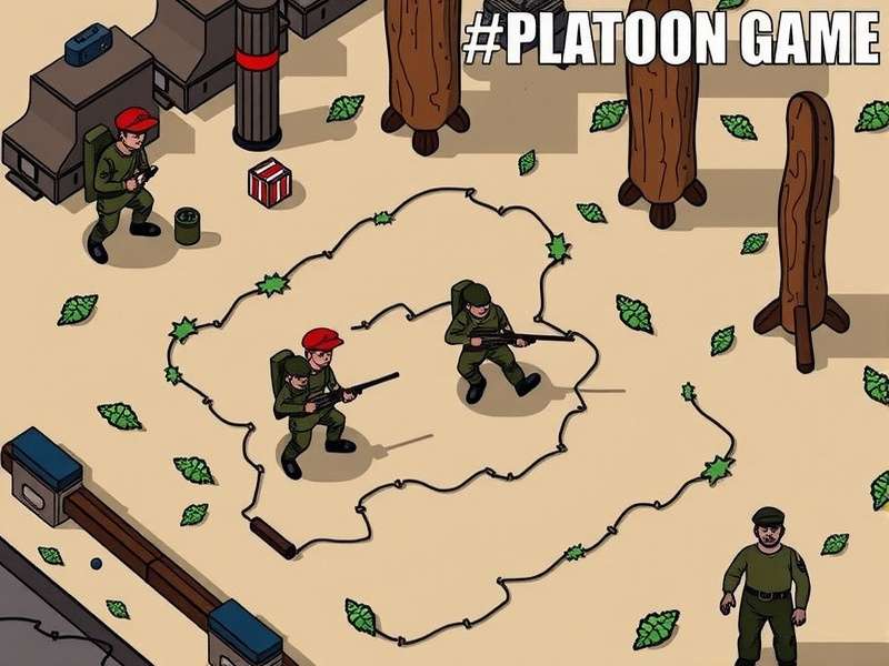 Platoon Game tactical interface showing a squad in action