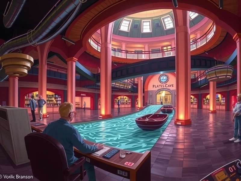 The dramatic entrance to Plato's Cave immersive experience in Branson, Missouri