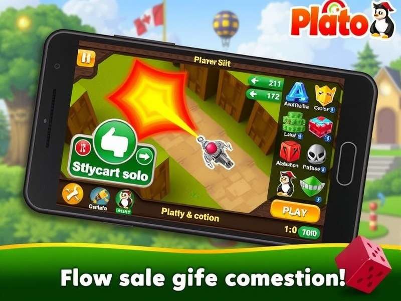 Plato Game App running on a PC desktop setup with vibrant interface
