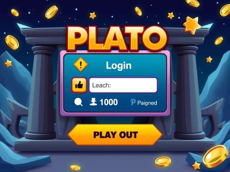 Plato Game Login dashboard interface showing UK community features and quick access