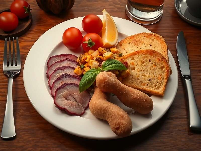 A beautifully plated dish symbolising the Platonic ideal of balance and harmony, featuring fresh vegetables, grains, and olive oil.