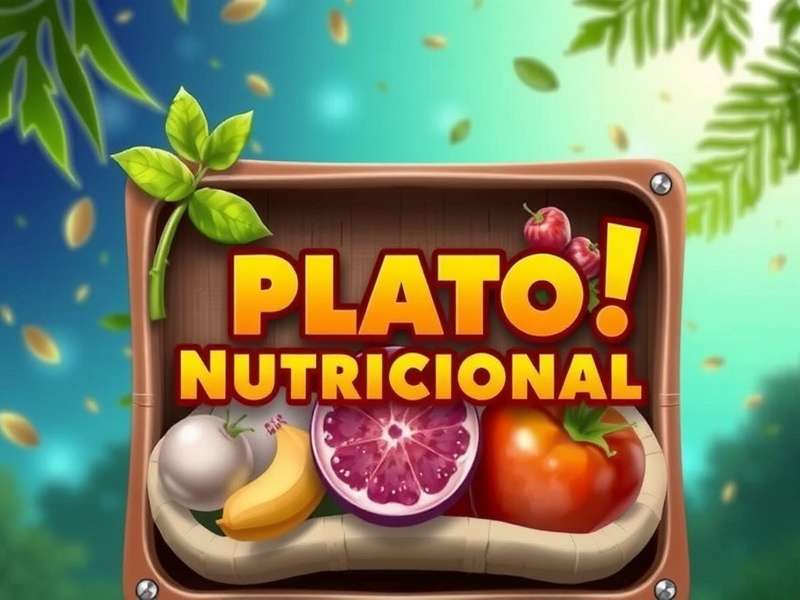 Plato Nutricional – fresh ingredients and gaming setup representing in-game nutrition system