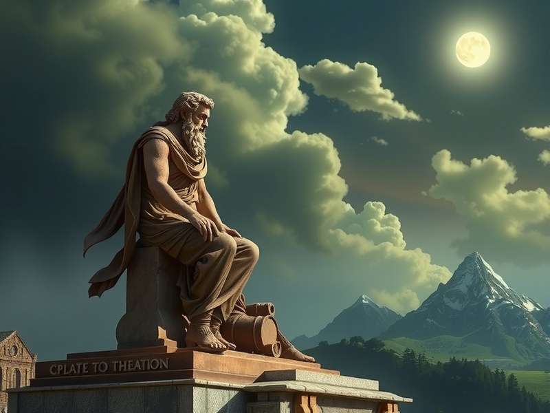 Plato Philosopher – The Academy of Athens depicted in classical style