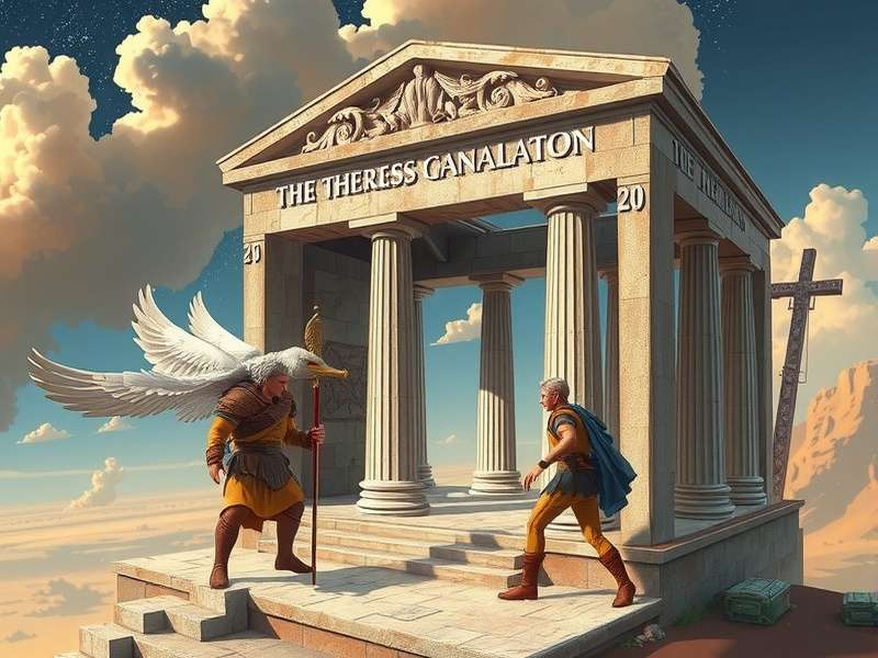 A classical depiction of Plato, the Athenian philosopher, holding a scroll symbolising his dialogues and the Academy.